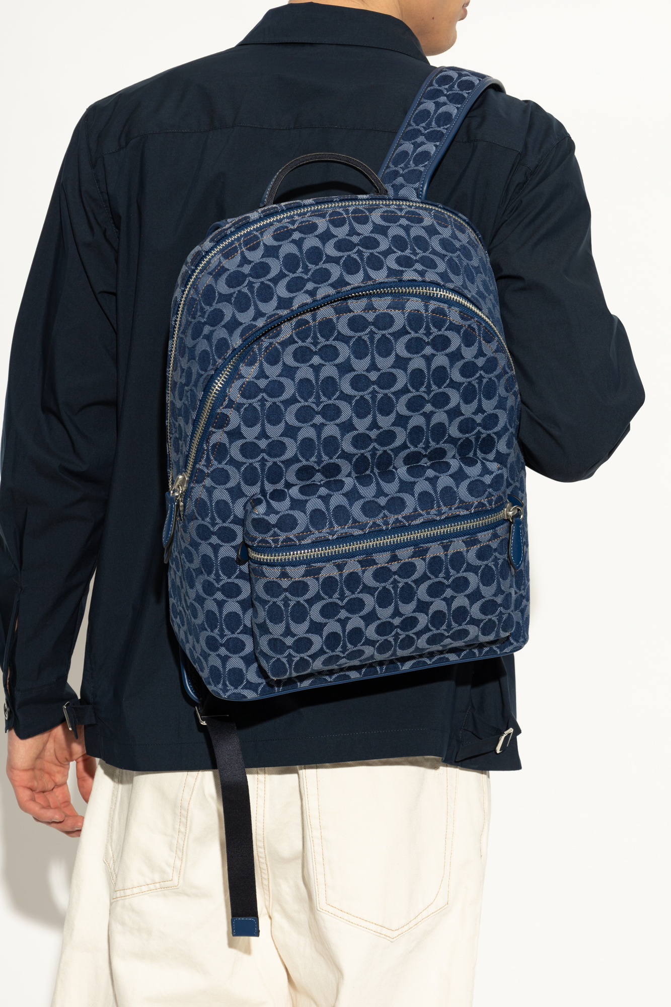 Navy blue Denim backpack with monogram Coach - Vitkac AS